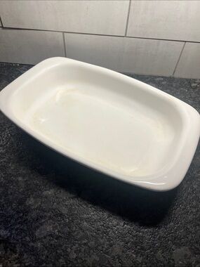 P-21 Corningware Roaster. Cornflower Blue  White Ceramic Rectangular Baking Dish